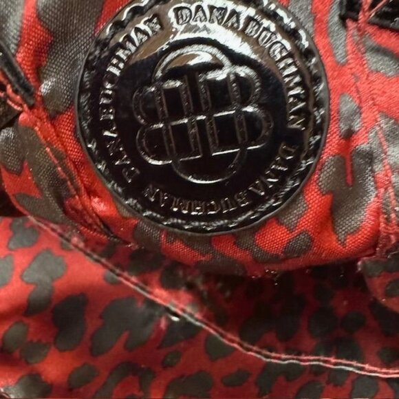 Dana Buchman Black Patent Embossed Leather Tote Bag With Front Zipper Pocket & T - Picture 10 of 12